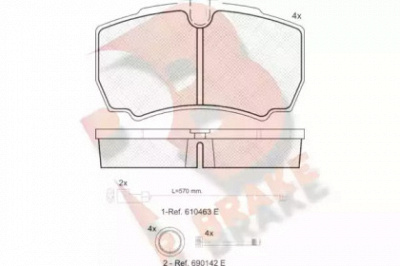 R BRAKE rb1640229 -  Комплект тормозных колодок, дисковый тормоз